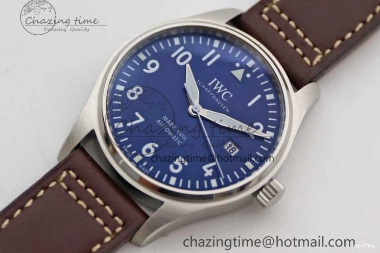MIROTIME 0502 Mark XVIII IW327010 SS M+F 1:1 Best Edition Blue Dial on Brown Leather Strap A Resilient 7051